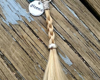 Half Tassel Horse Hair Key Chain - Rope braid by Equine Keepsakes