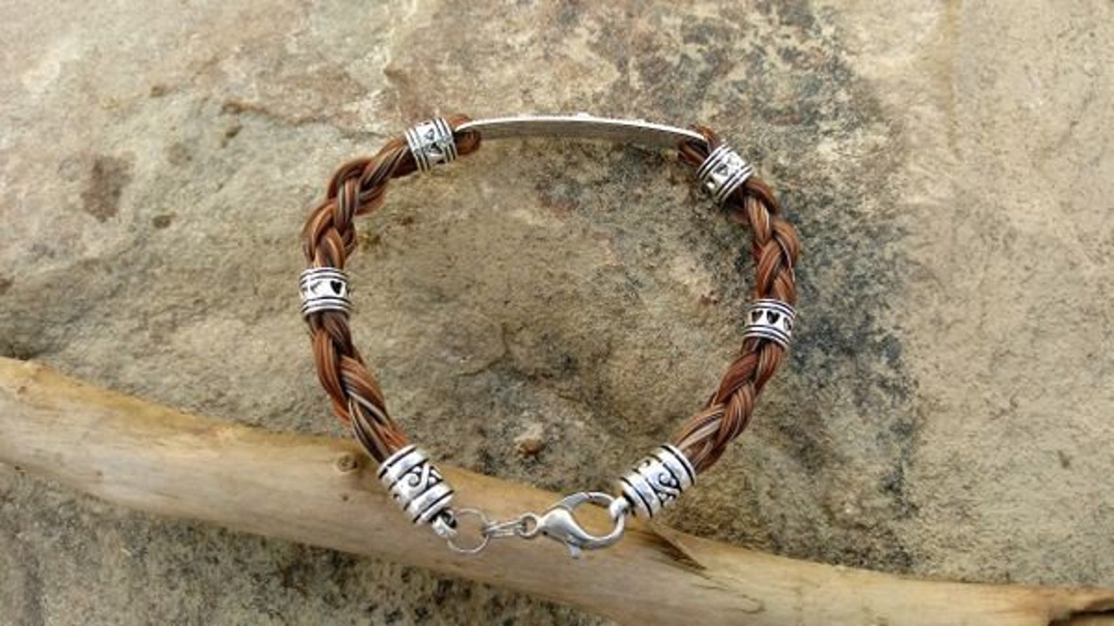 Horse Hair Memorial Bracelet Cross Keepsake by Equine Etsy