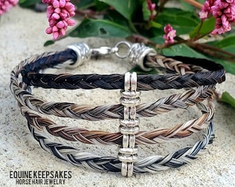 Custom Horse Hair Bracelet Braided by Equine Keepsakes four layer layered design