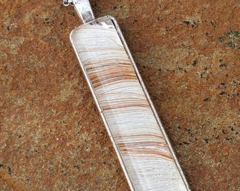 Silver Toned Bar shaped horse hair necklace by Equine Keepsakes