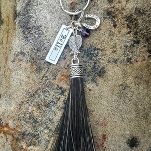 Freedom Wings Tassel Horse Hair Key Chain by Equine Keepsakes