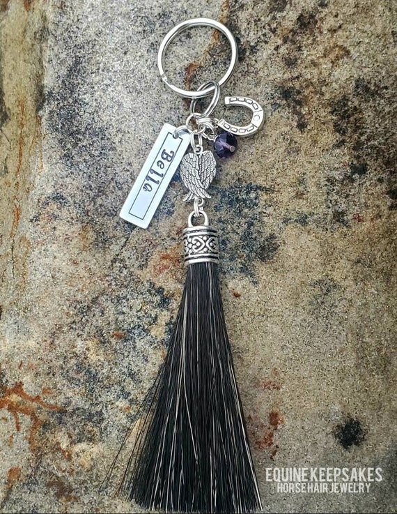 LEATHER KEY TASSEL NAPPA BLACK W/SILVER LEATHER KEY TASSEL NAPPA BLACK W/SILVER