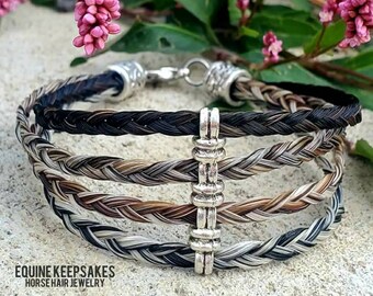 Custom Horse Hair Bracelet Braided by Equine Keepsakes four layer layered design