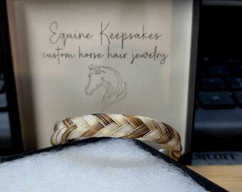Custom color accented Chevron Horse Hair Bracelet Braided by Equine Keepsakes
