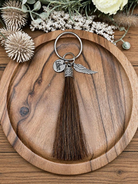 Tassel Horse Hair Key Chain With Personalized Name Charm by Equine