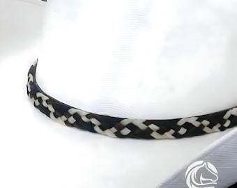 Horse Hair Hat Band Simple with Leather Slider Adjustment