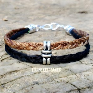 Custom Horse Hair Bracelet Braided by Equine Keepsakes two layer layered design