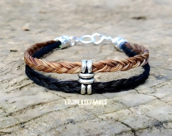Custom Horse Hair Bracelet Braided by Equine Keepsakes two layer layered design
