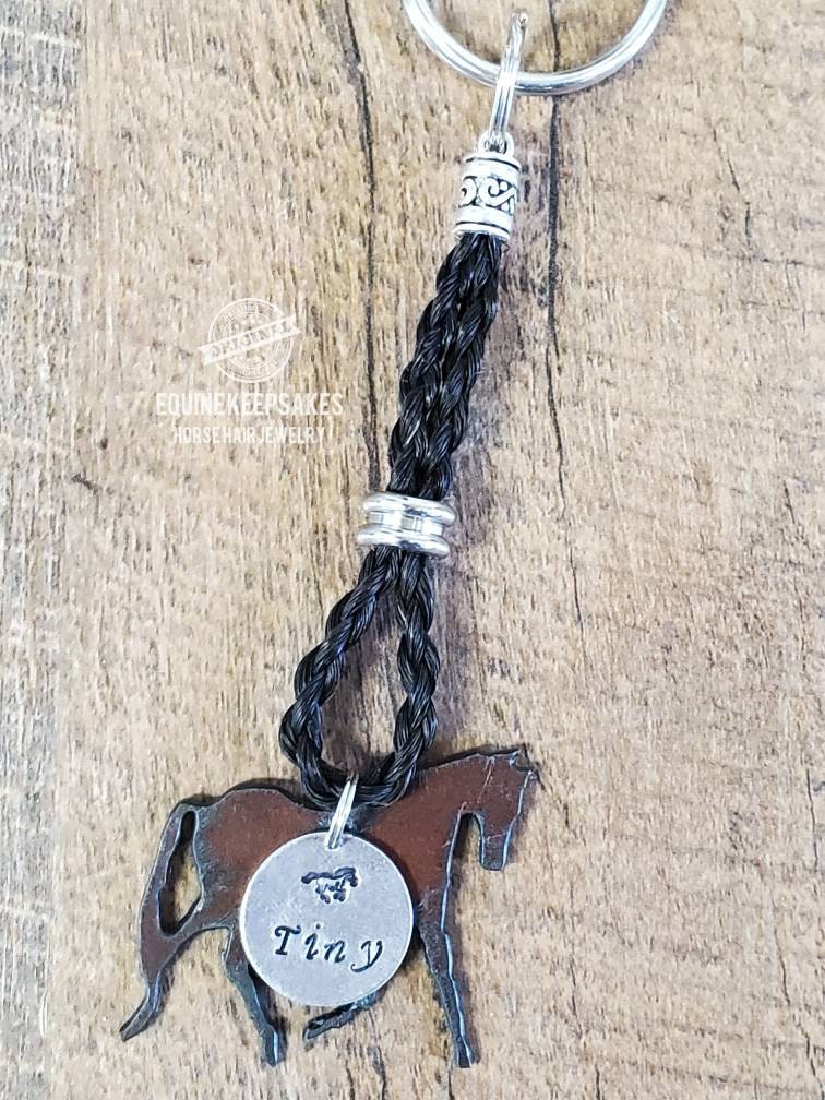 Braided Horse Hair Key Chain With Custom Name Accent and Etsy