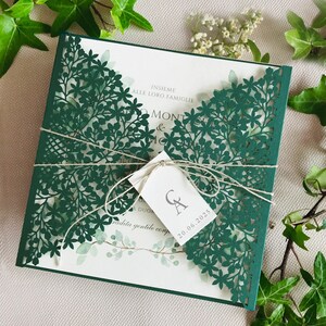 Convites de casamento Convites botânicos Casamento rústico Corte a laser Capas Botânico Aniversário Estilo Boho Convite
