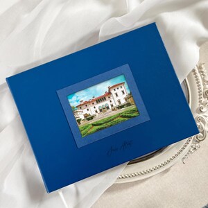 Luxurious Wedding Guest Book Featuring Custom Venue, Personalized Wedding Guestbook, Ideal Wedding Present, Photo Frame Guest Book