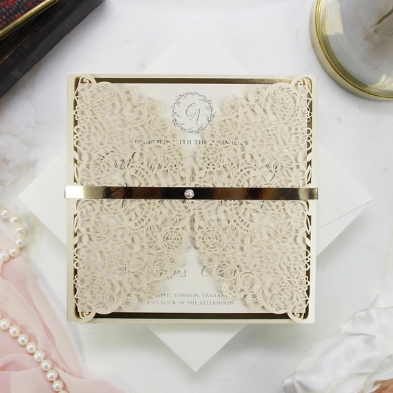 Diy Wedding Invitation Invitation Cards Wedding Laser Cut With Etsy