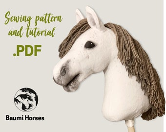 Happy Little Horse - Hobby horse PDF sewing pattern and tutorial - DIY Stick Horse pattern - Now also in German!