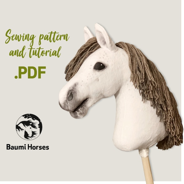 Happy Little Horse - Hobby horse PDF sewing pattern and tutorial - DIY Stick Horse pattern - Now also in German!