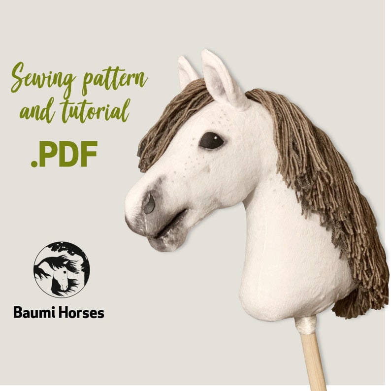 Happy Little Horse Hobby horse PDF sewing pattern and tutorial DIY Stick Horse pattern Now also in German image 1