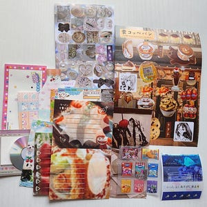 heisei retro/junimocore stationery grab bag/bundle | stickers, memo sheets | Japanese Y2K stationery | scrapbooking, kpop supplies, penpal |
