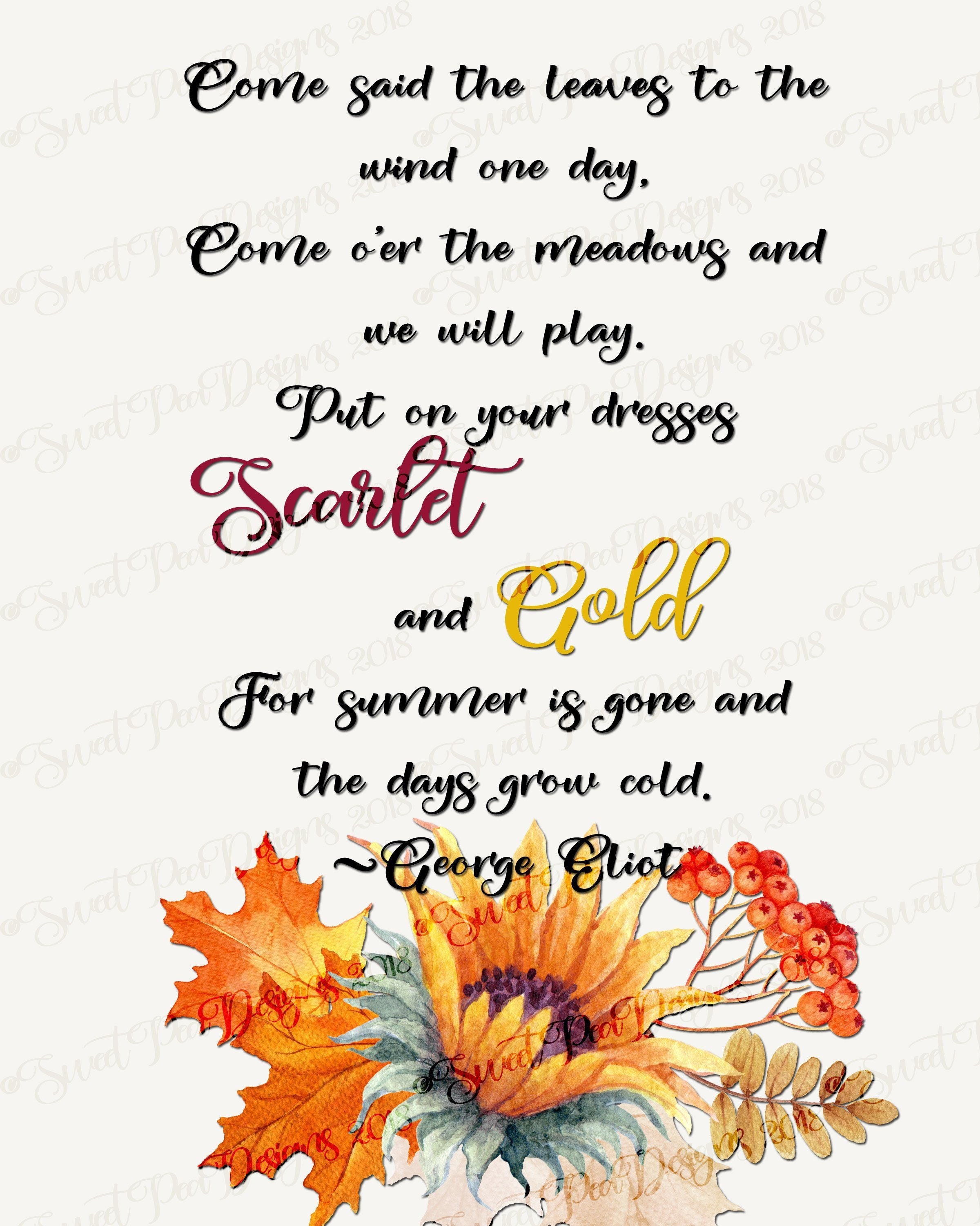 Come Said the Leaves, Fall Printable, Autumn Printable, Fall Decor ...