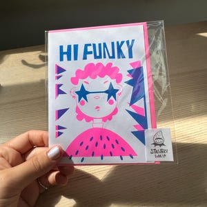 Hallo Funky Star-wenskaart
