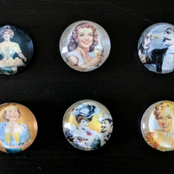 Handcrafted Beer Ad Needle Minders: Set of 6 Retro Images | Vintage Beer Ads | Needle Nanny
