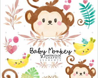 Monkey Clipart Etsy