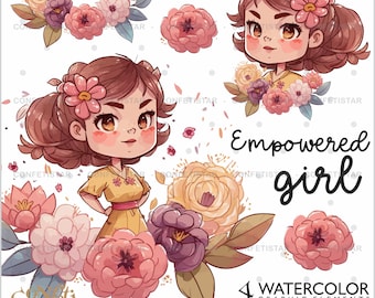 Girl Power Clipart, Feminist Clipart, Strong Women, Girl Empowerment, Women's Day, Strong Woman Clipart, Planner Girl Boss, Girl Boss