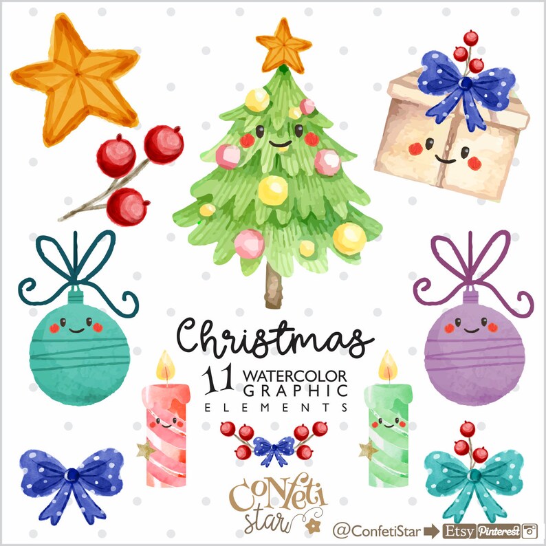 Christmas Clipart Christmas Graphics COMMERCIAL USE Etsy