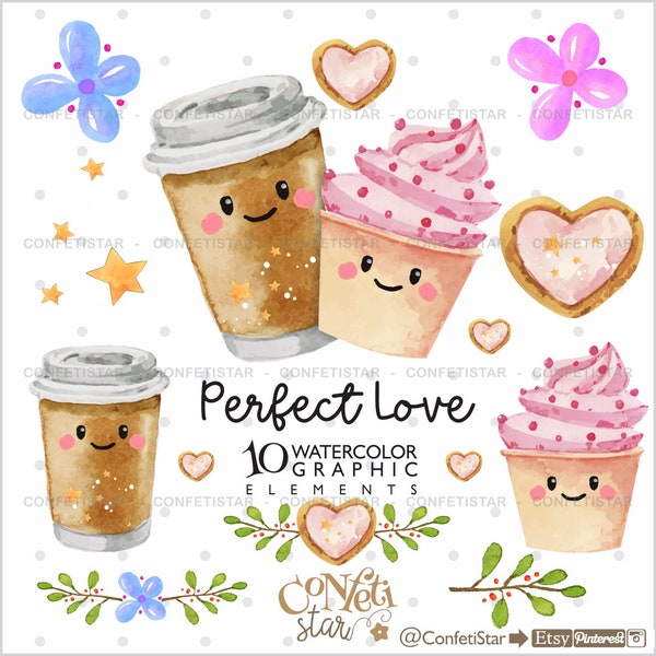 Perfect Pair Clip Art, Food Clipart, COMMERCIAL USE, Valentine's Day Clipart, Valentines, Food Clip Art, Love Clipart