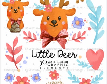 Deer Clipart, Deer Graphics, COMMERCIAL USE, Woodland Clipart, Woodland Graphics, Forest Clipart, Forest Graphics, Spring Clipart, Deer