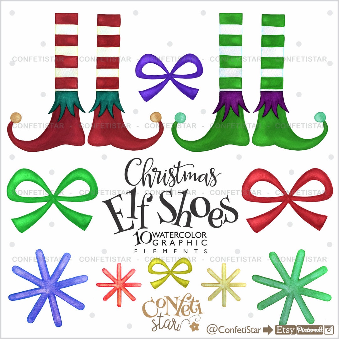 Christmas Clipart, Christmas Graphics, COMMERCIAL USE, Christmas Shoes