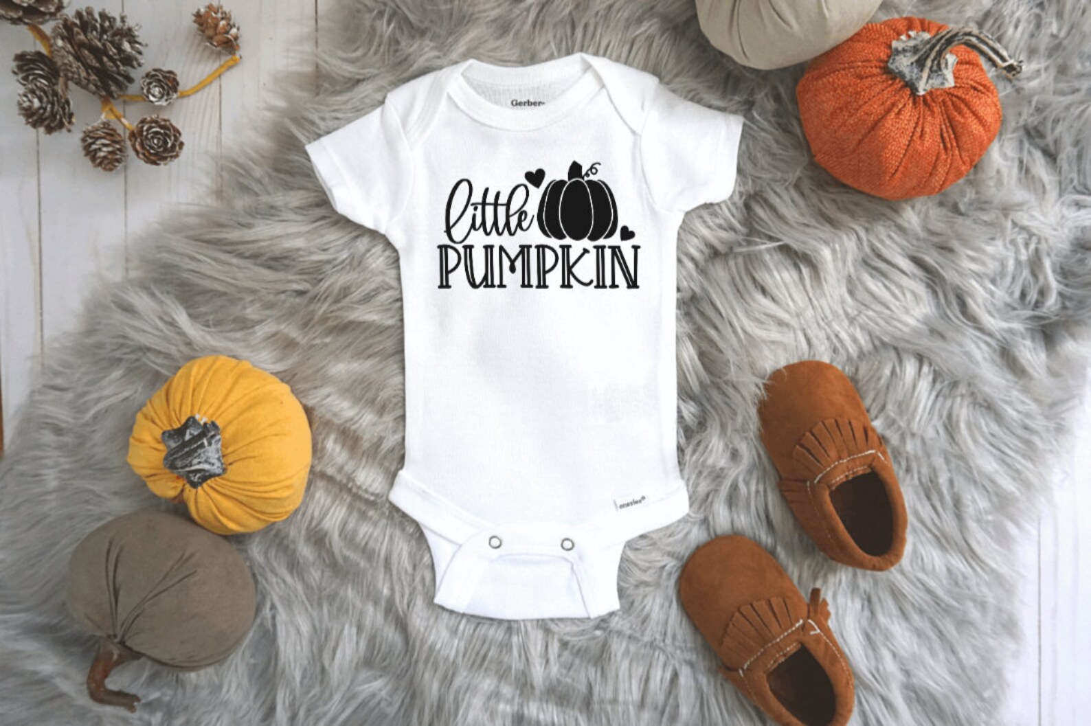 Little Pumpkin Onesie Fall Baby Onesie Cute Fall Onesie Etsy