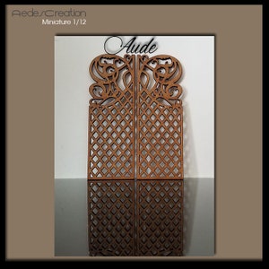 Screens in 2 parts - Separation of wooden parts like ironwork -  dollhouse miniature 1:12