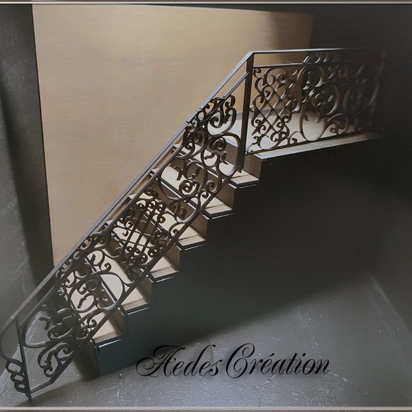 Escalier champagne - Collection Dollhouse miniature 1/12 -