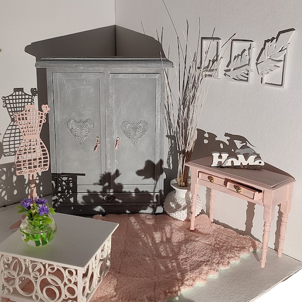 Cadre triptyque plume - dollhouse miniature 1:12