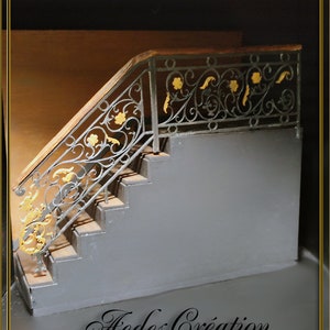 Stair railing style - dollhouse miniature 1:12-