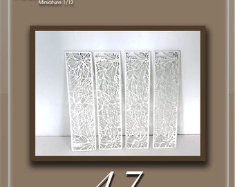 dollhouse  Miniature Screens in 4 parts 1/12 - Separation of wooden parts like ironwork