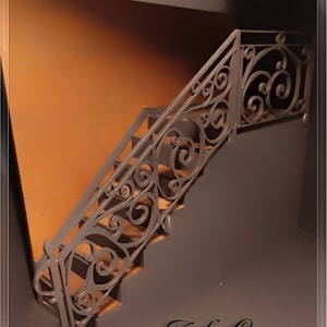 Stair railing &quot;wrought ironwork&quot; - Dollhouse miniature collection 1:12