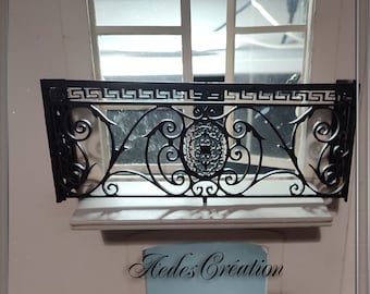 ATHENA Balkon en Leuning - Zeer mooi ontwerp - Smeedijzeren stijl - Poppenhuis miniatuur 1:12
