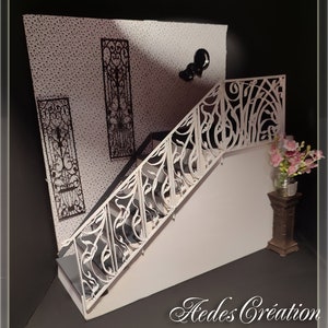 Stair railing &quot;wrought ironwork&quot; - Dollhouse miniature collection 1:12