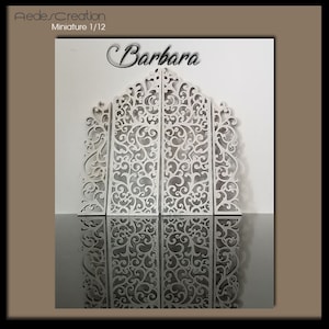 dollhouse  Miniature Screens in 4 parts 1/12 - Separation of wooden parts like ironwork
