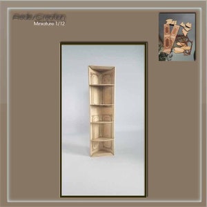 High corner shelf kit - dollhouse miniature 1/12