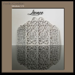 dollhouse  Miniature Screens in 4 parts 1/12 - Separation of wooden parts like ironwork