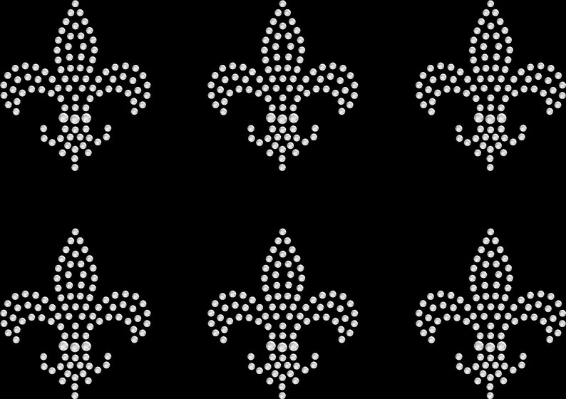 Set of 6 Small Fleur De Lis Flor Flower Rhinestone Transfer Etsy