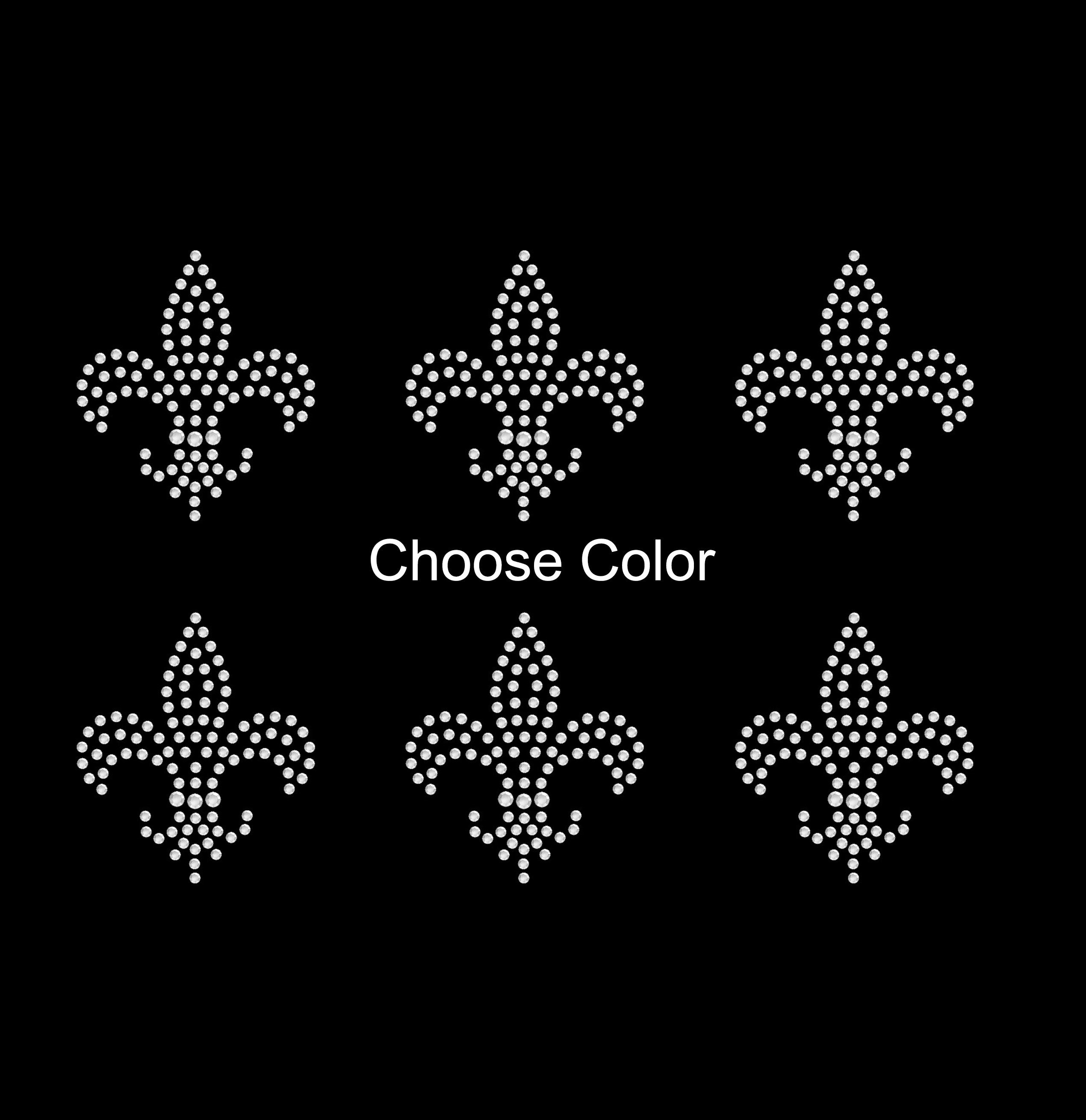 Set of 6 Small Fleur De Lis Flor Flower Rhinestone Transfer Etsy