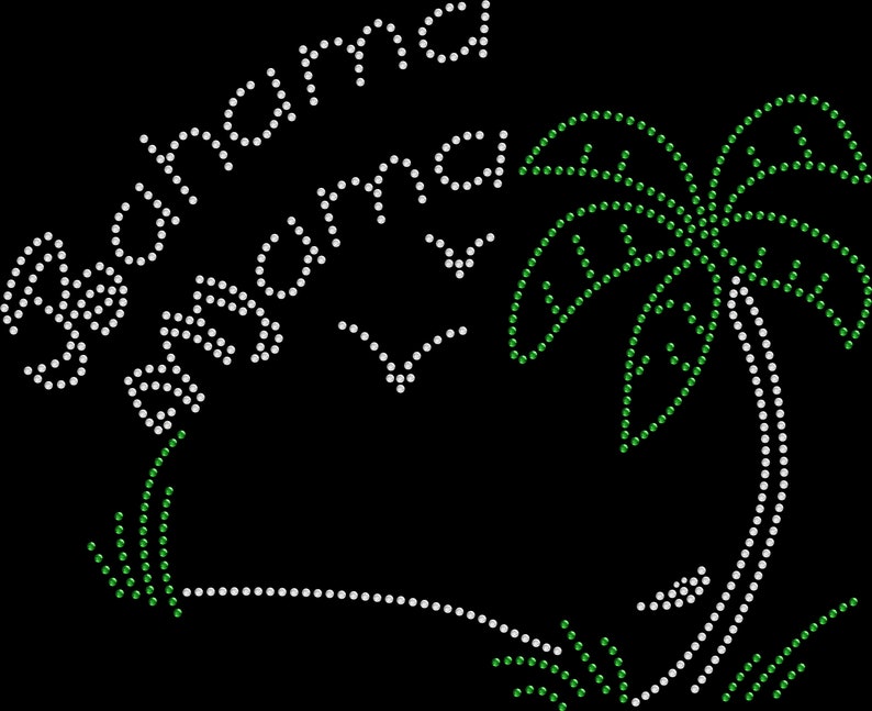 Rhinestone Bling Sparkle Iron On Transfer DIY Bahama Mama Mom Mother