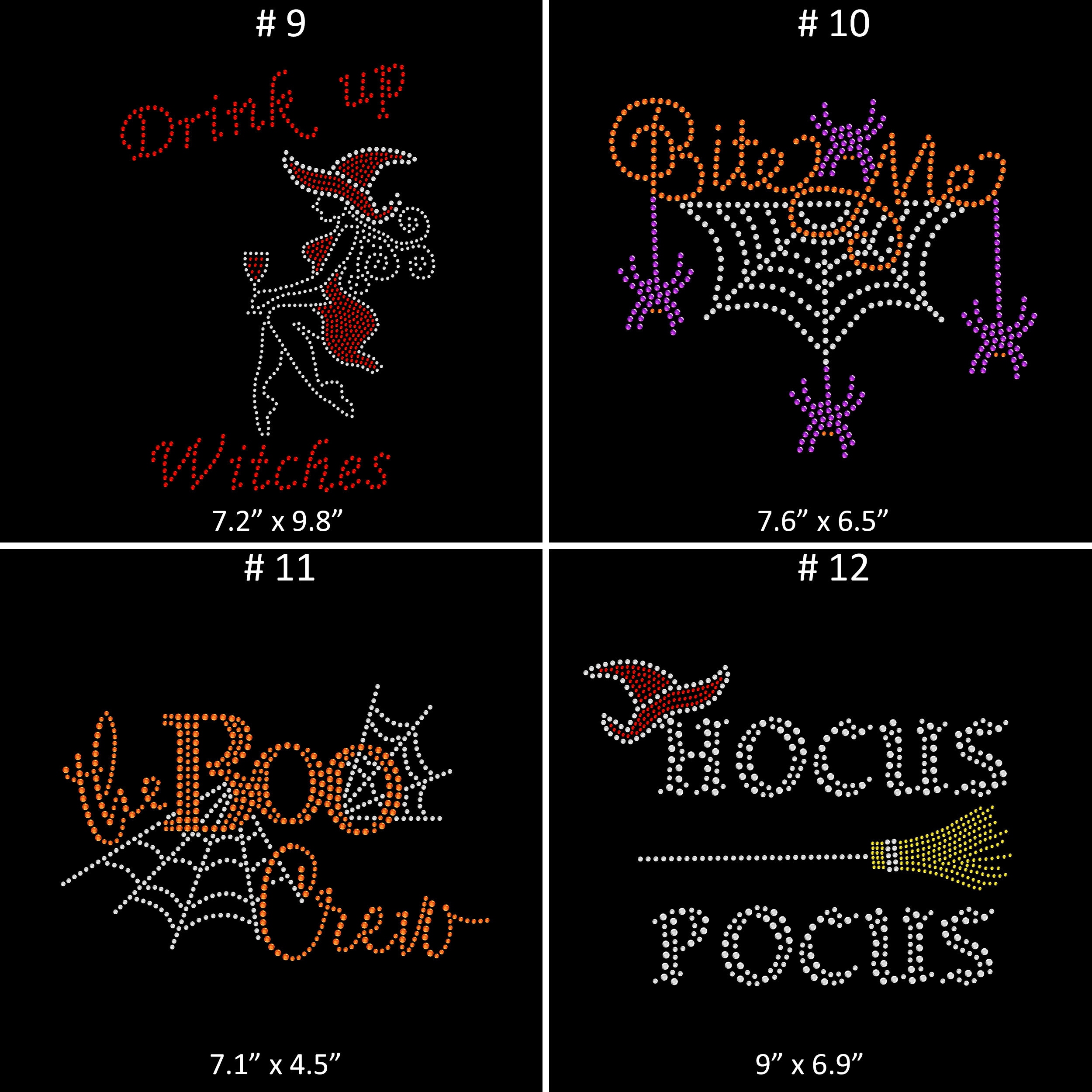 Halloween Rhinestone Iron on Transfer: Spider, Pumpkin, Witch - Etsy