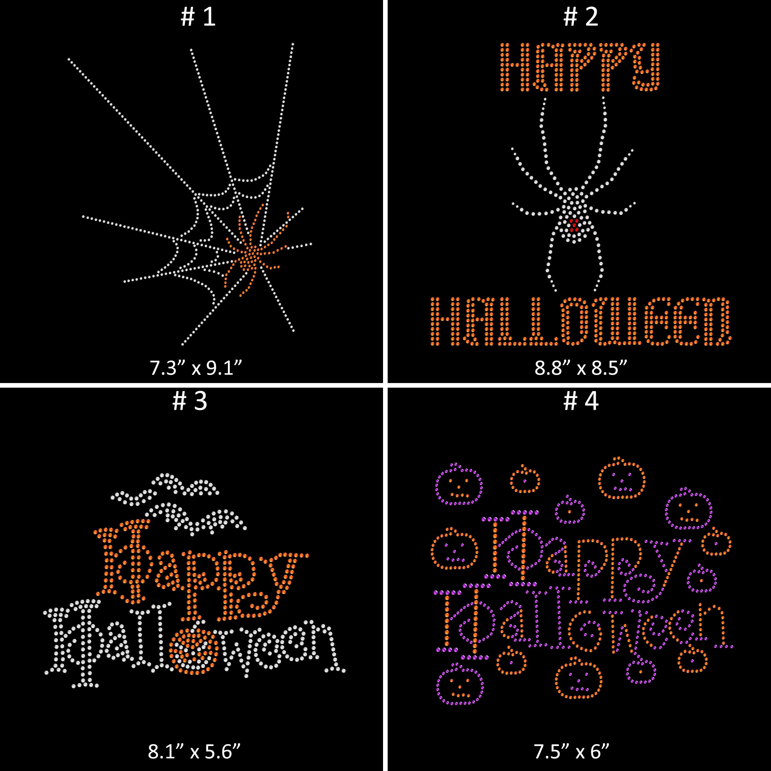 Halloween Rhinestone Iron on Transfer: Spider, Pumpkin, Witch - Etsy