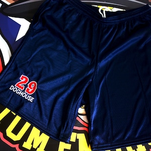 Firefighter Station Number Shorts with Last Name - Custom Firefighter Apparel - Made By Texas Firefighters - Champion Mesh Shorts w/ Pockets