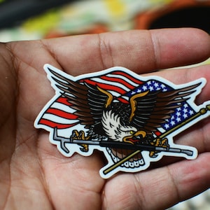 American Eagle Firefighter Sticker - Laminated- #001