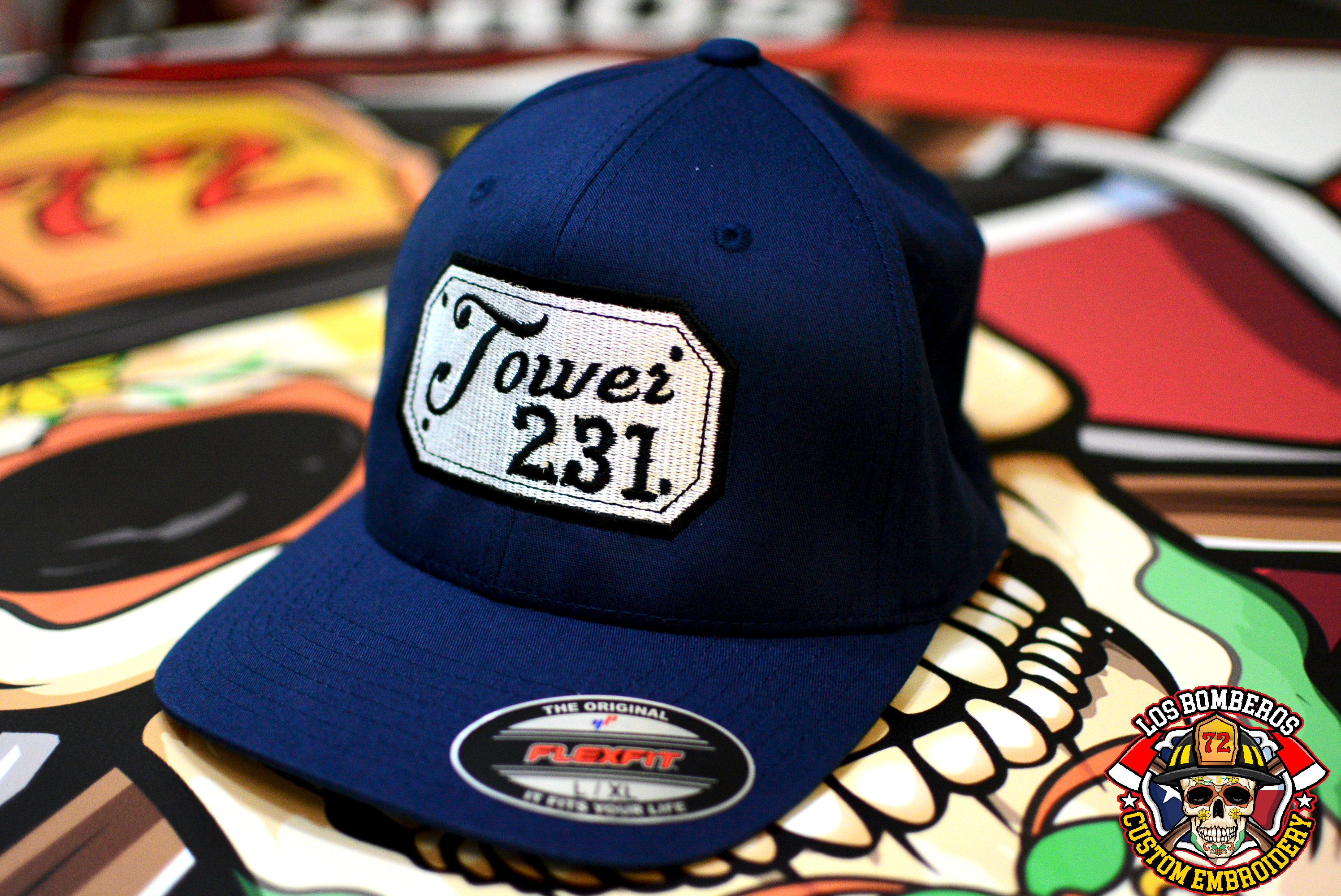 Firefighter Passport Baseball Cap - Cursive Scripting Lettering