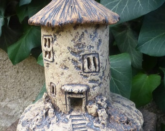 Escultura de cerámica "Fairy Tower" grande